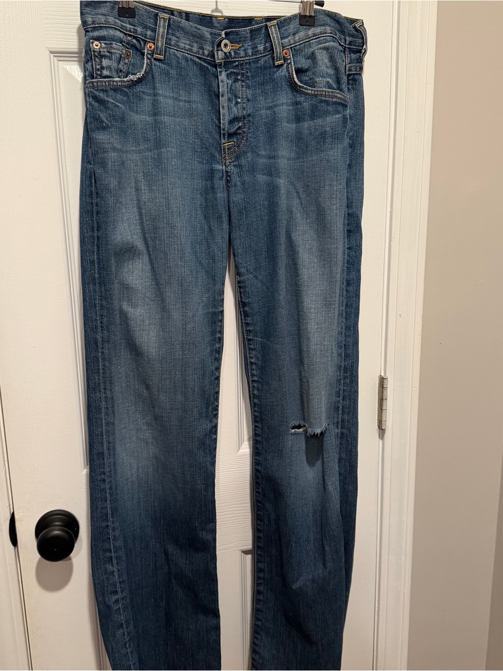 Lucky Brand Gene Montesano Jeans Women’s 8/29 Straight Leg USA Distressed